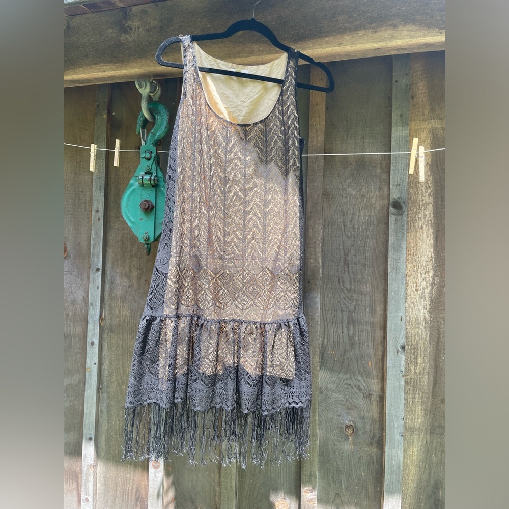 Silence + Noise Cream Lace Dress